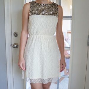 Mimi Chica White with Sequin Cocktail Dress